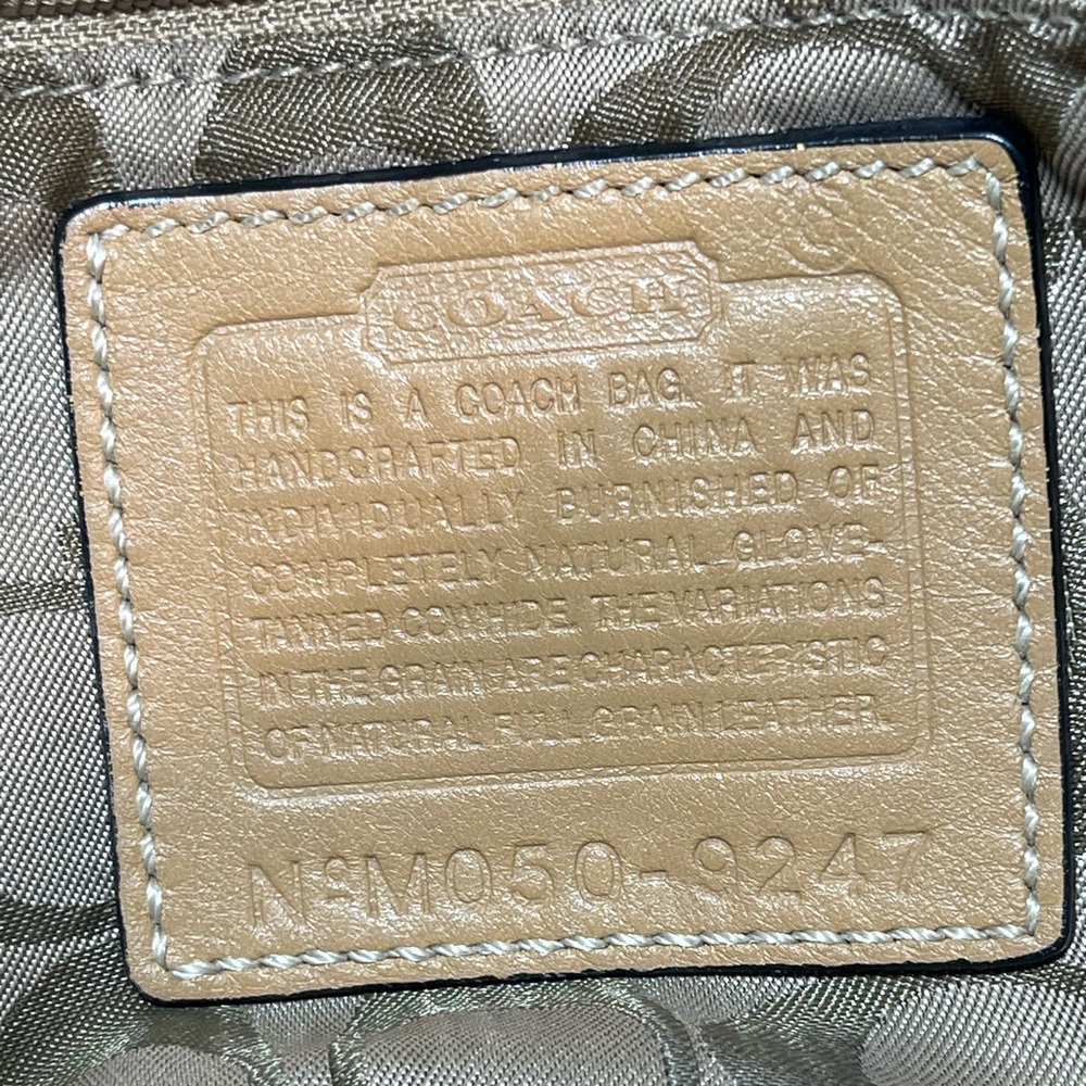 Coach Tan Leather Shoulder Bag with Silver Accents - Picture 8 of 12